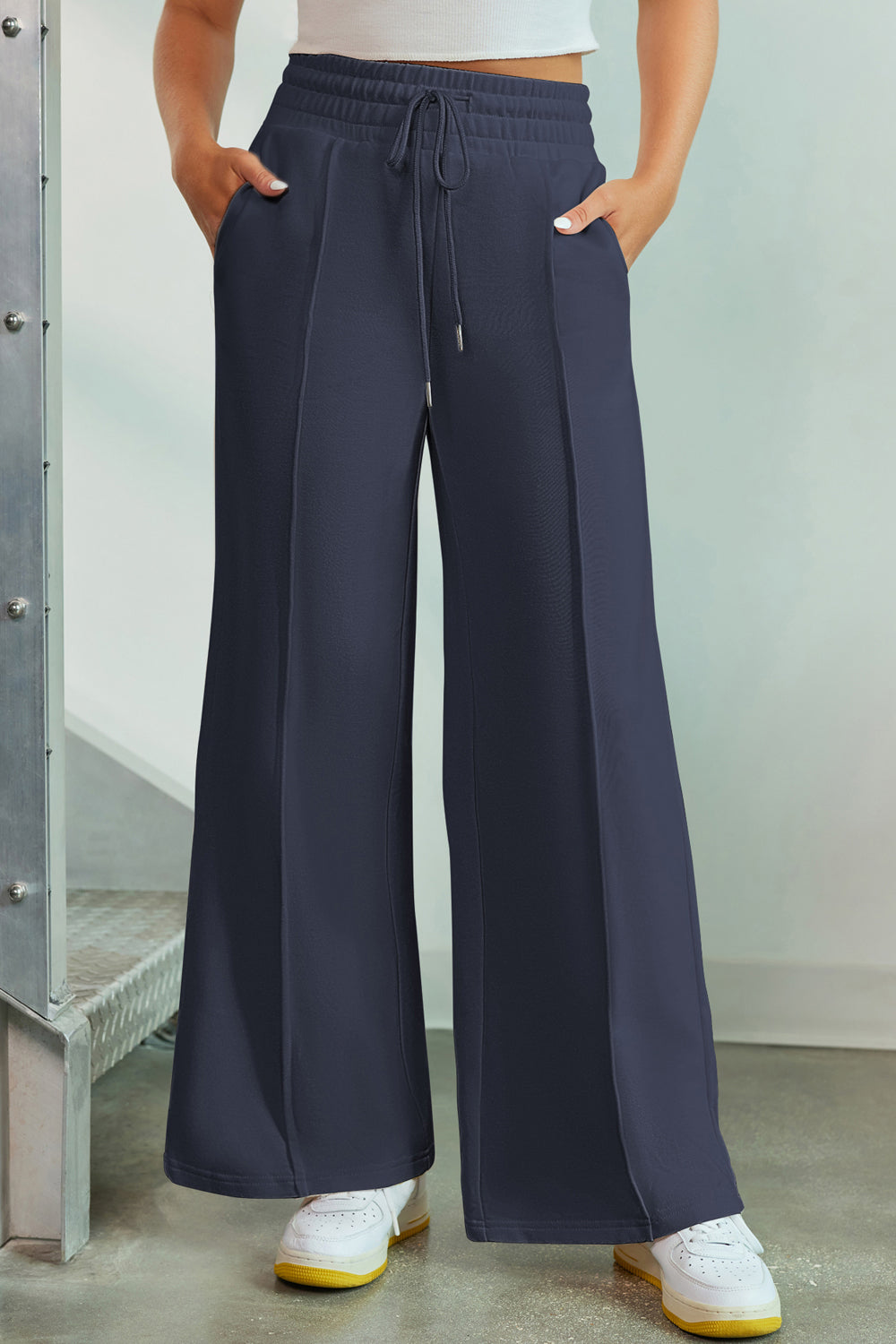 Zephariel Drawstring Wide Leg Pants with Pockets