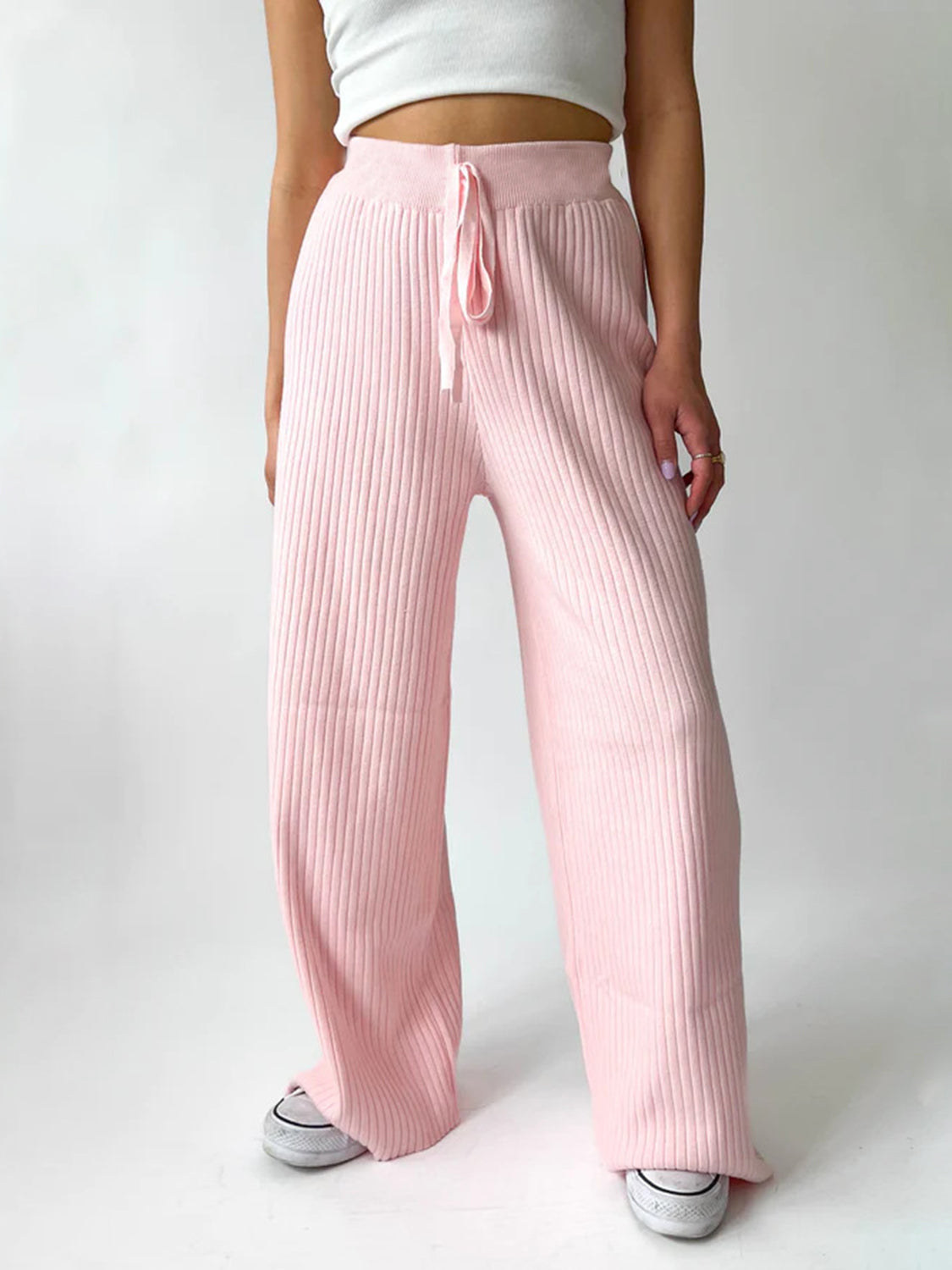 Zephariel Ribbed Wide Leg Sweater Pants