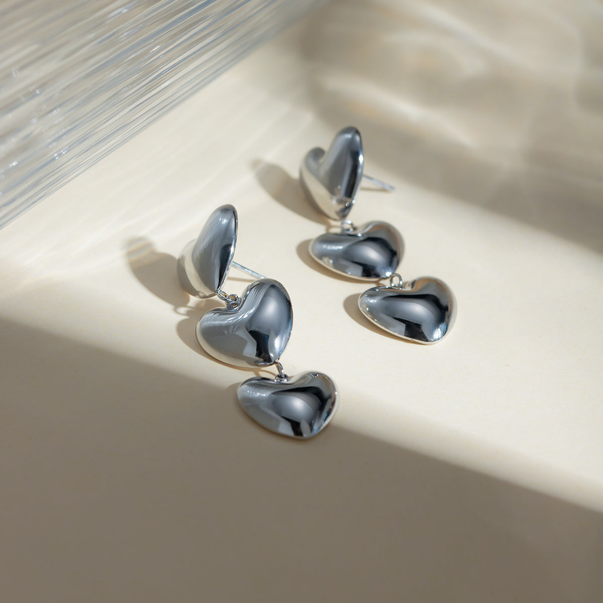 Zephariel Stainless Steel Heart Earrings