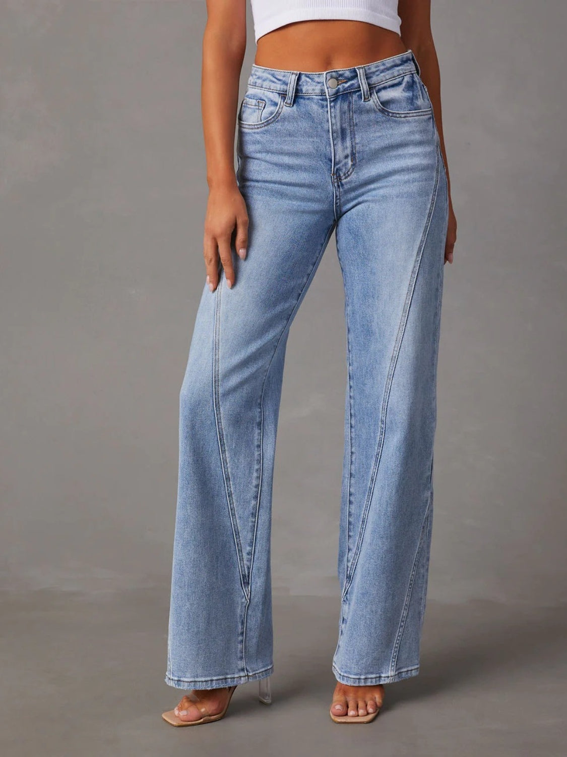 Zephariel High Waist Straight Jeans with Pockets