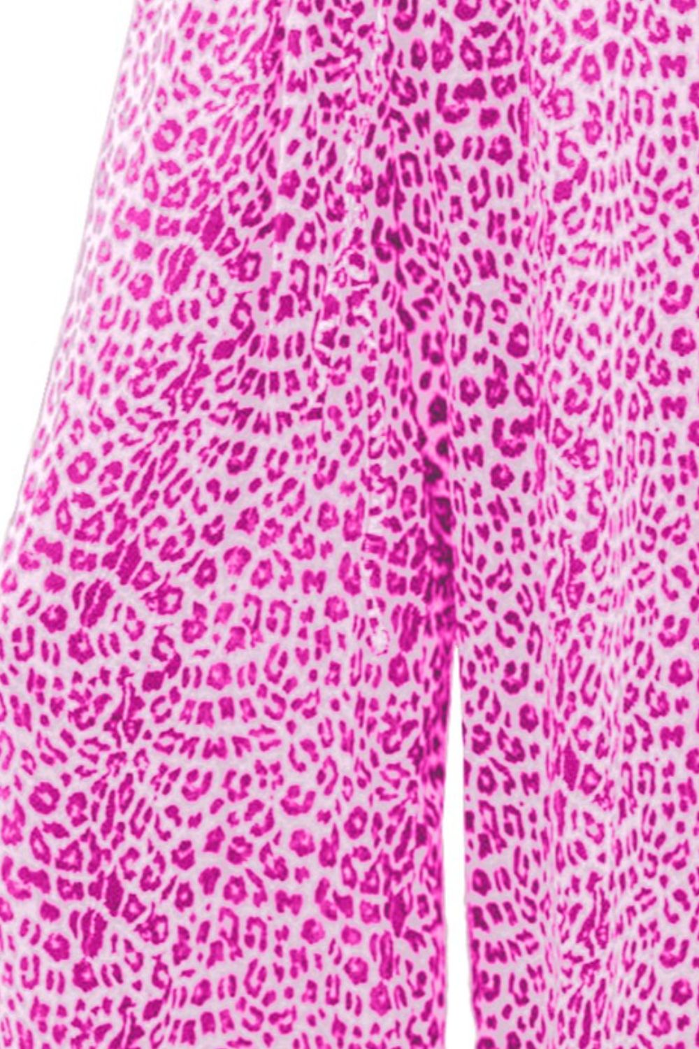 Zephariel Leopard Drawstring Wide Leg Pants