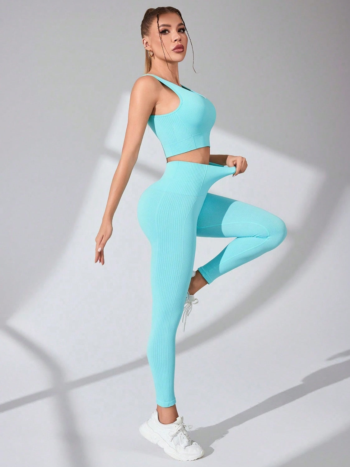 Zephariel Scoop Neck Wide Strap Top and Pants Active Set