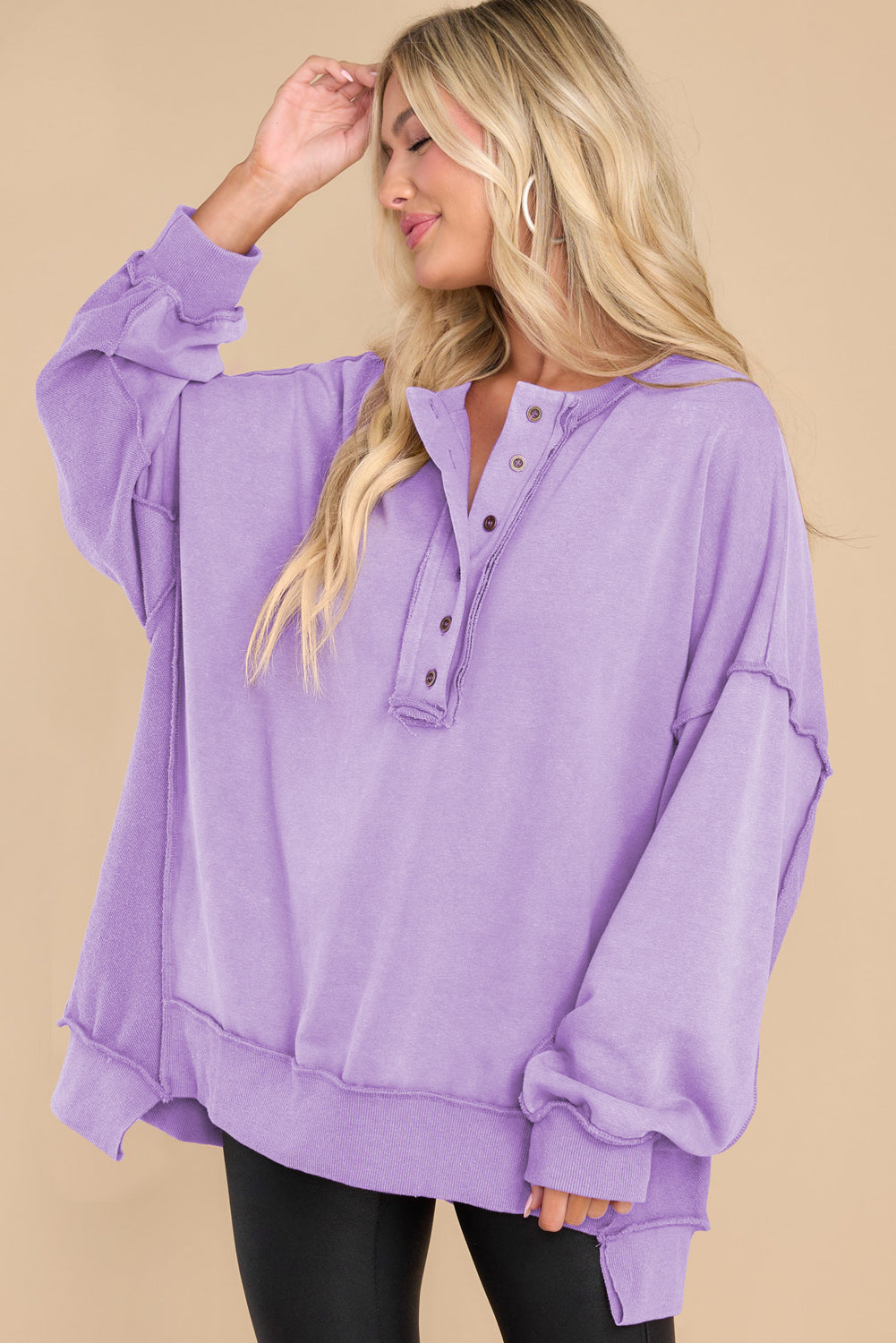 Zephariel Exposed Seam Long Sleeve Sweatshirt