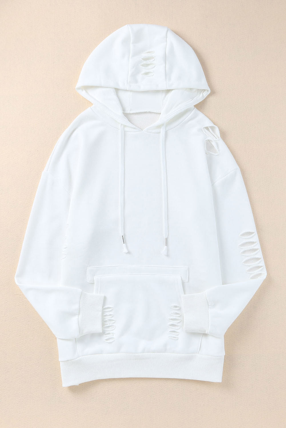 Zephariel Distressed Drawstring Long Sleeve Hoodie