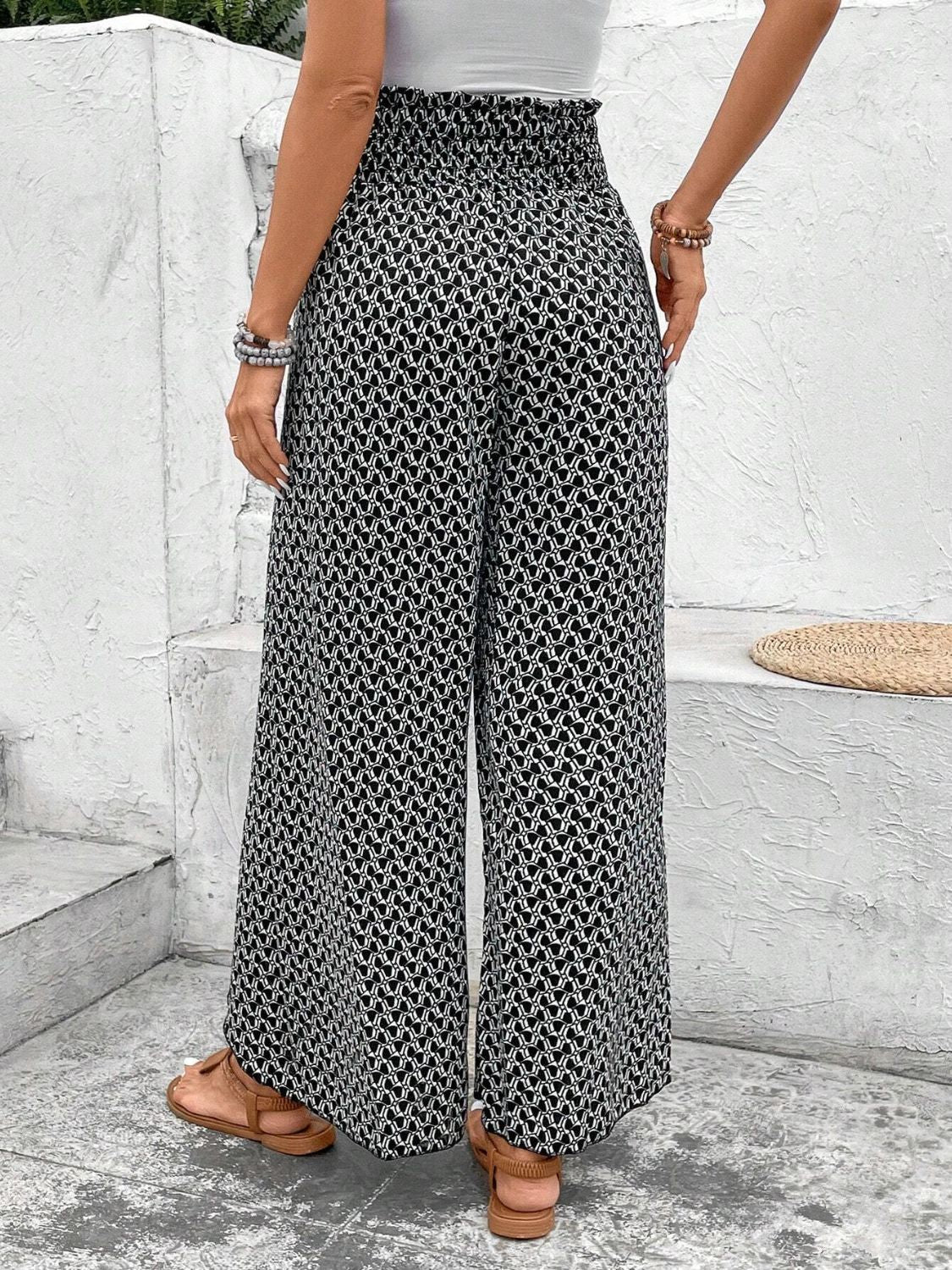 Zephariel Tied Printed Wide Leg Pants