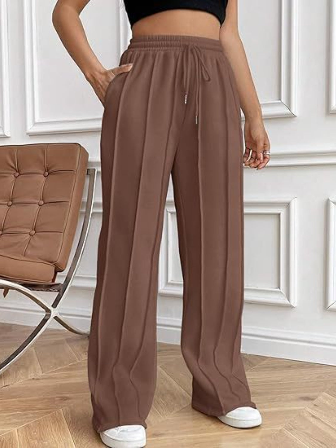 Zephariel Drawstring Wide Leg Pants with Pockets