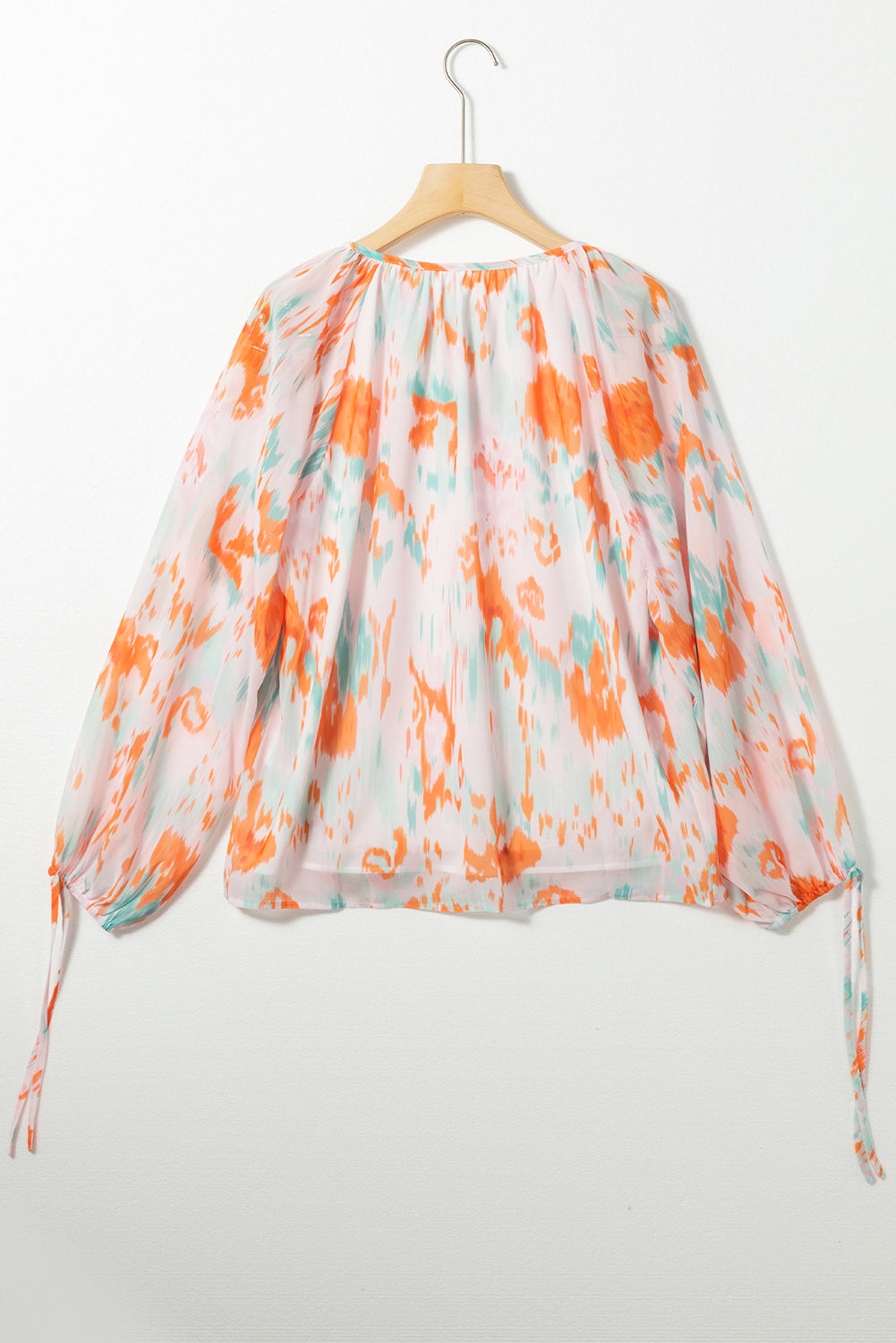 Zephariel Printed Tie Neck Long Sleeve Blouse