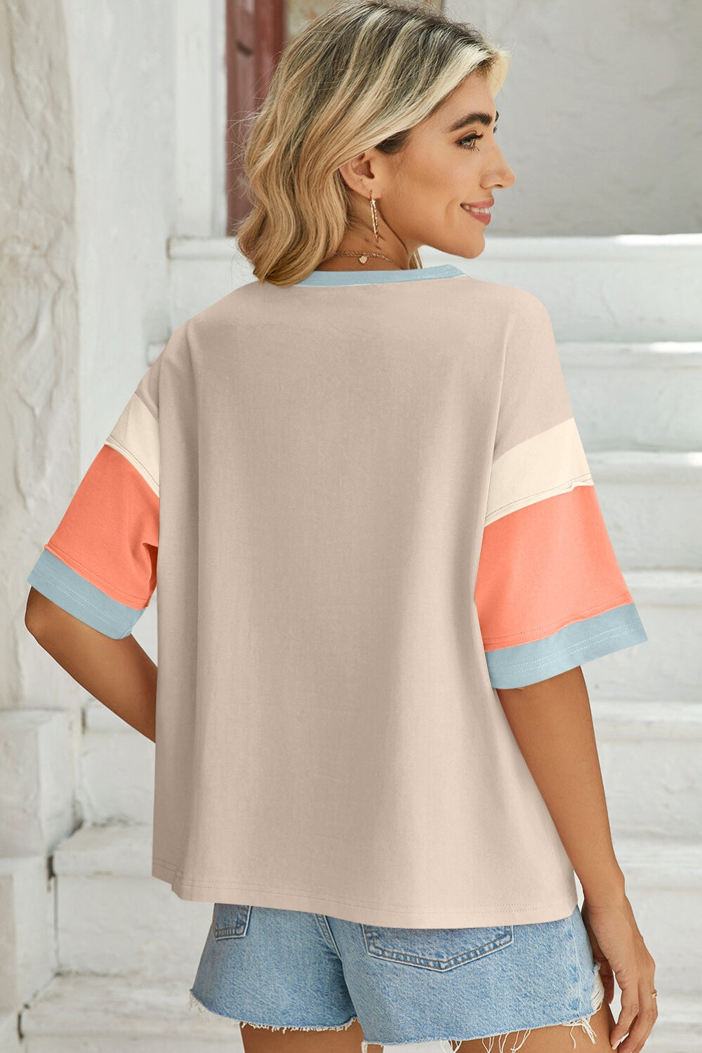 Zephariel Color Block Round Neck Half Sleeve T-Shirt