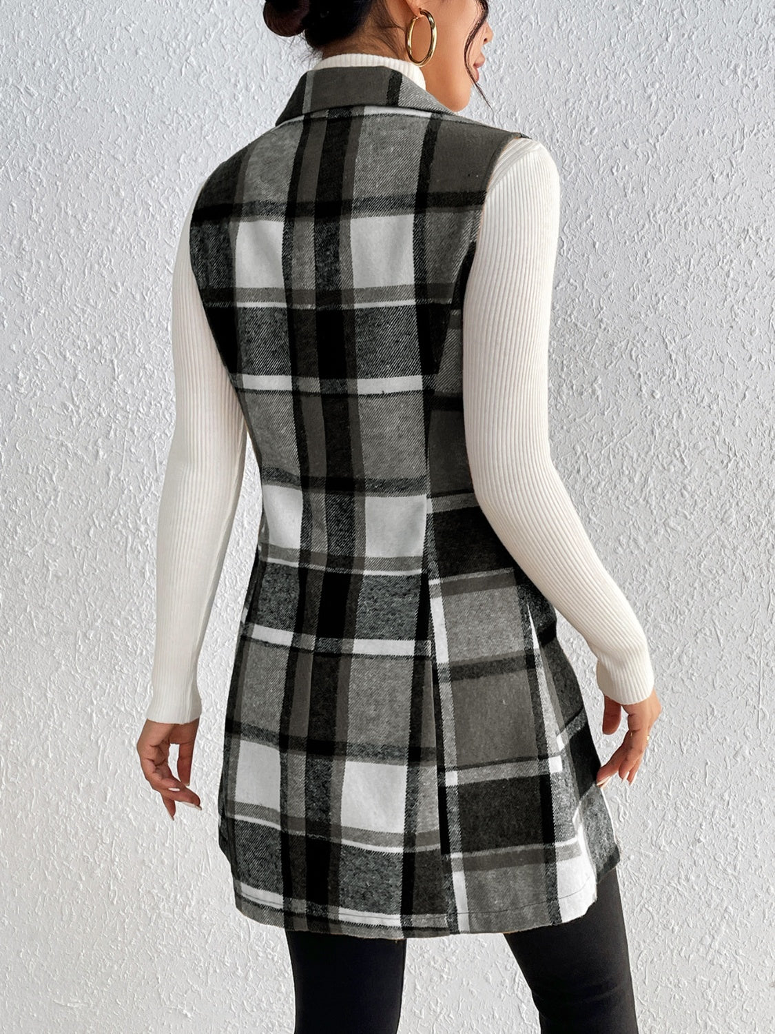 Zephariel Plaid Button Up Vest Coat