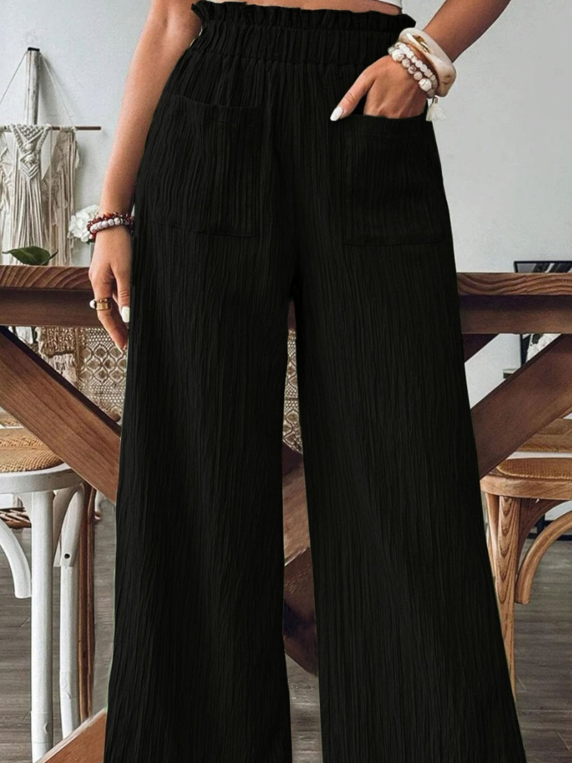 Zephariel Frill Wide Leg Pants