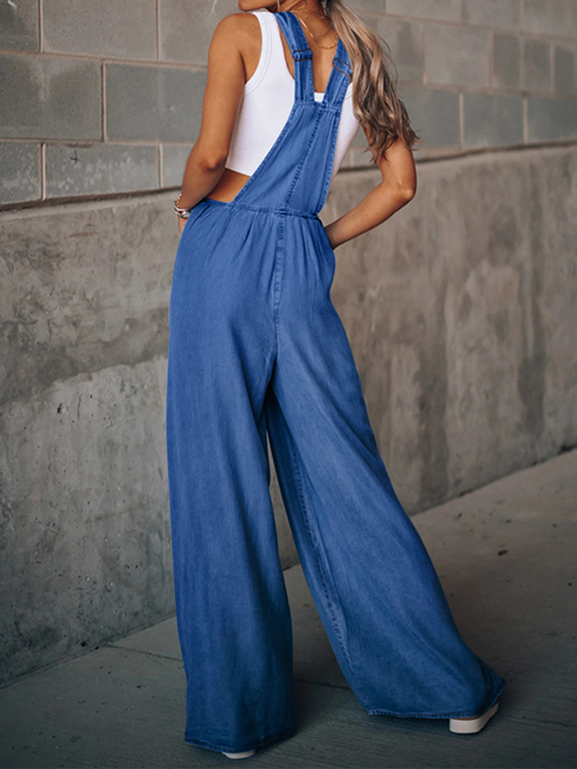 Zephariel Distressed Wide Leg Denim Overalls