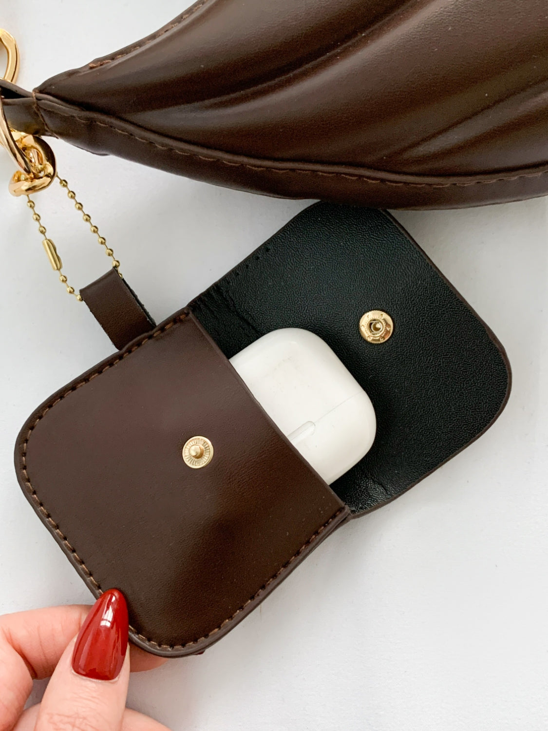 Zephariel PU Leather Shoulder Bag with EarPods Bag