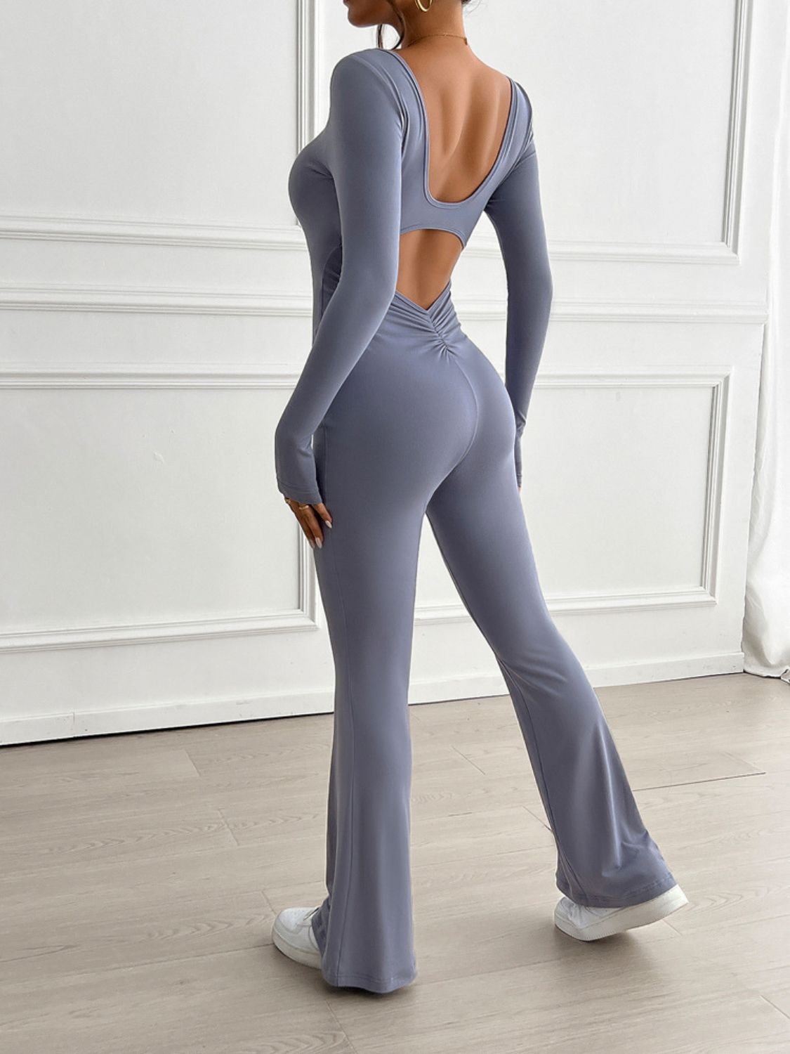 Zephariel Cutout Scoop Neck Long Sleeve Jumpsuit