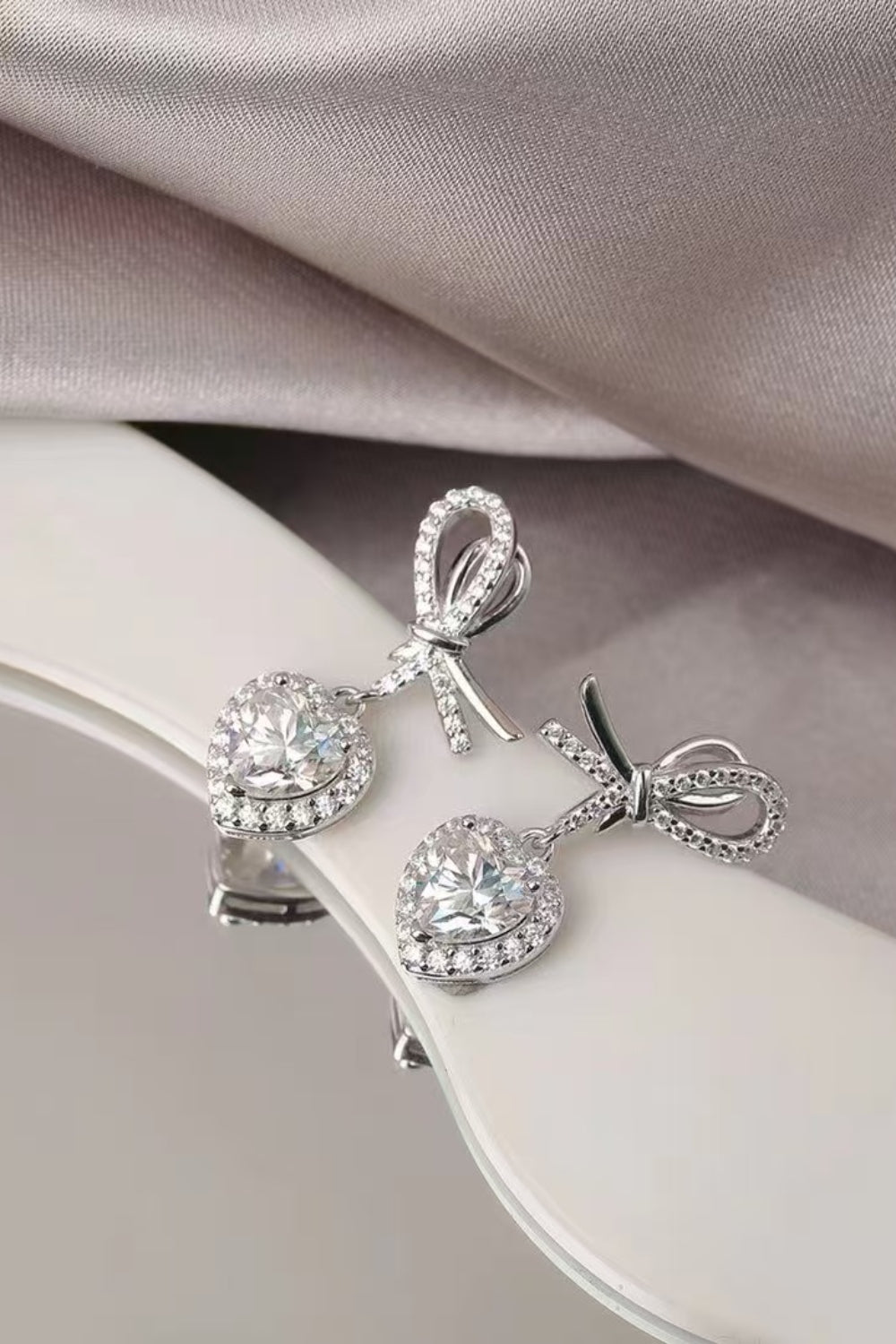 Zephariel 2 Carat Moissanite 925 Sterling Silver Heart Earrings