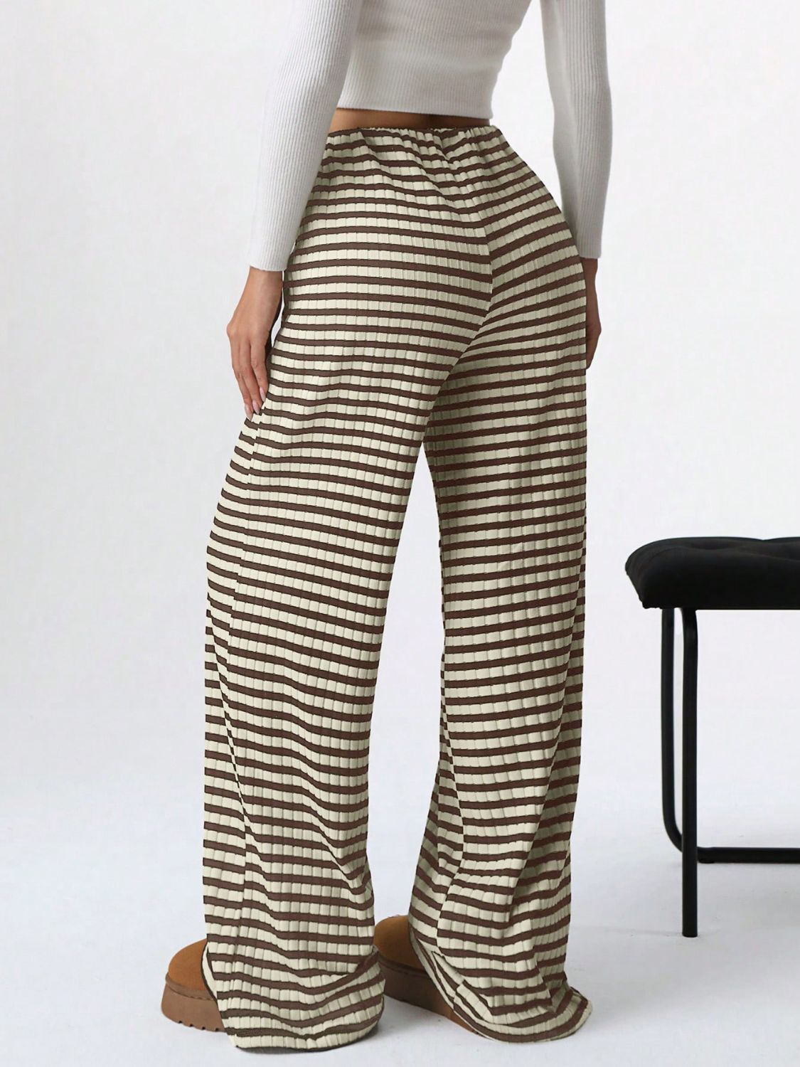 Zephariel Tied Striped Wide Leg Pants