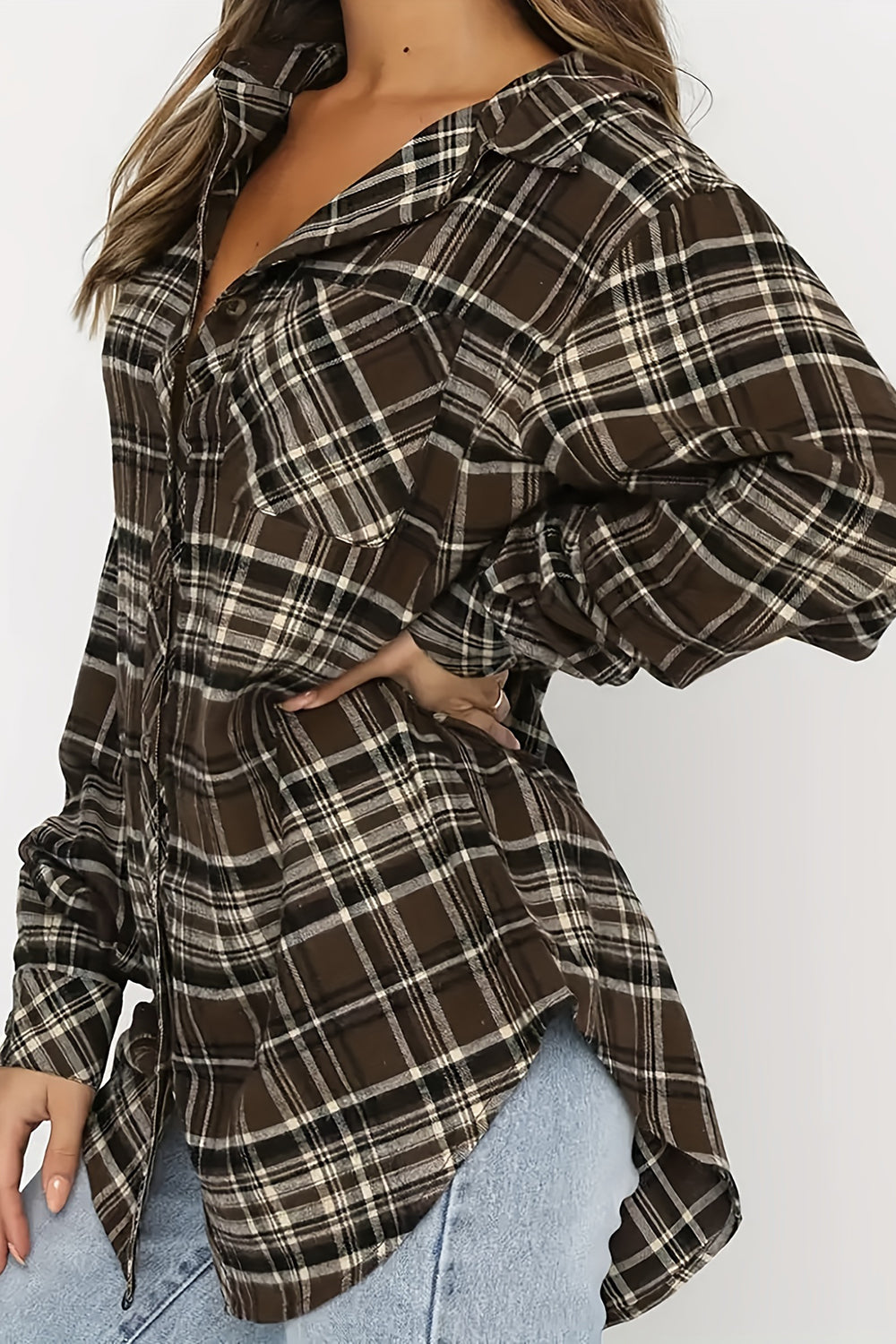 Zephariel Plaid Collared Neck Long Sleeve Shirt