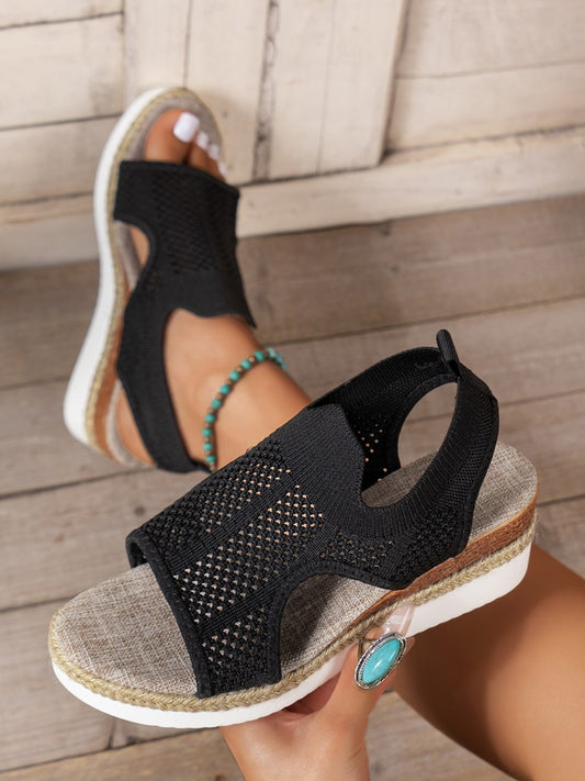 Zephariel Open Toe Woven Wedge Sandals