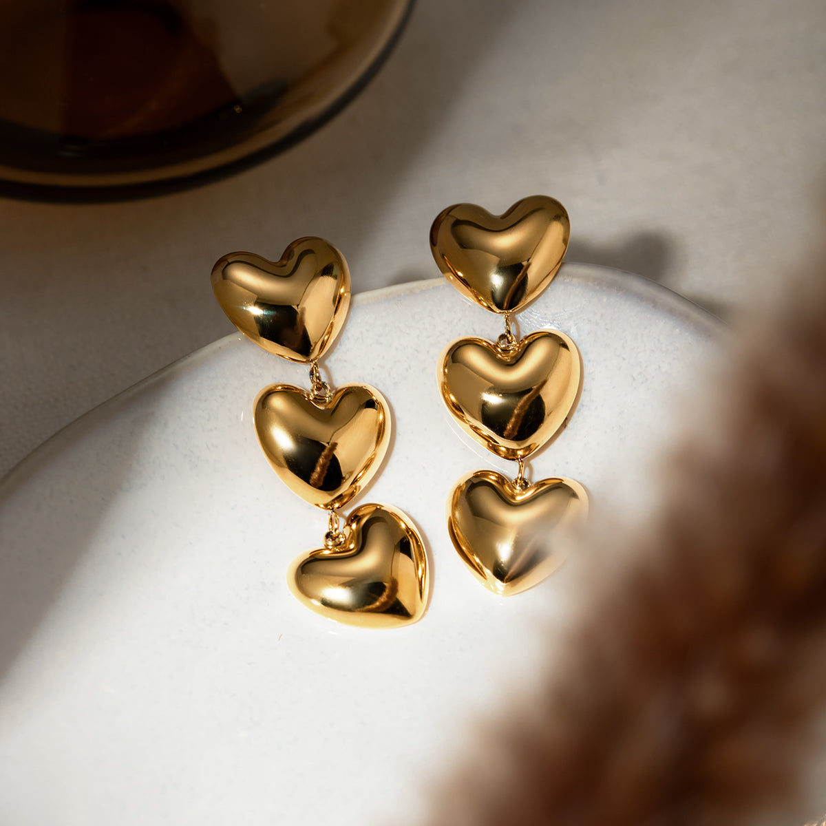 Zephariel Stainless Steel Heart Earrings