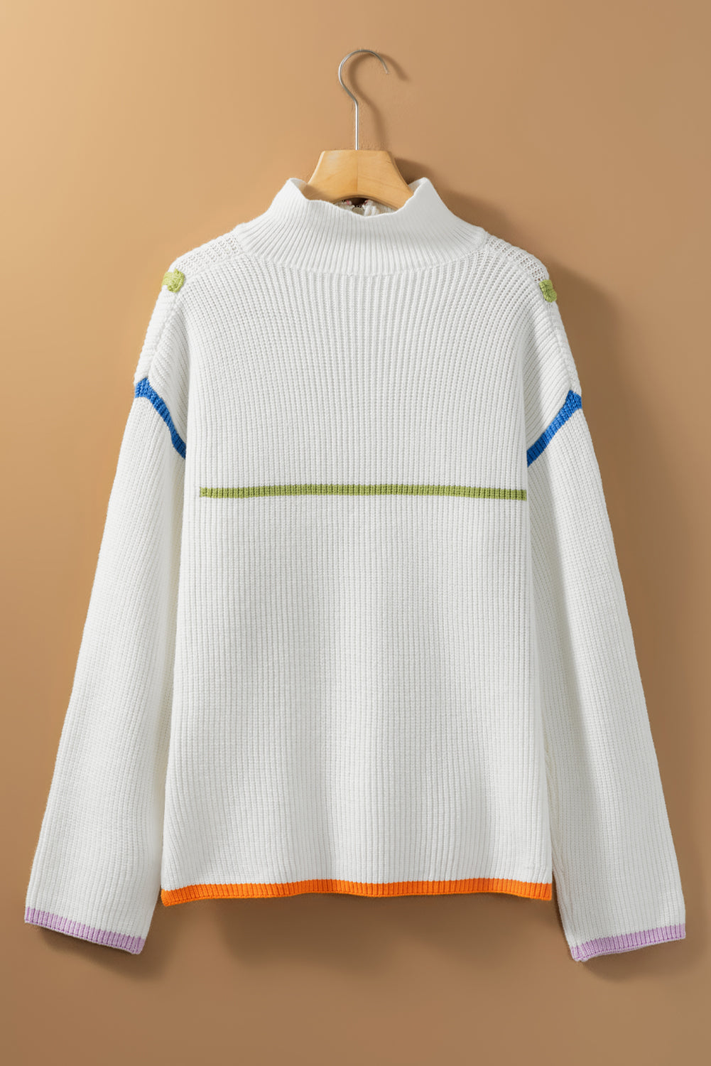 Zephariel Contrast Half Zip Drop Shoulder Sweater