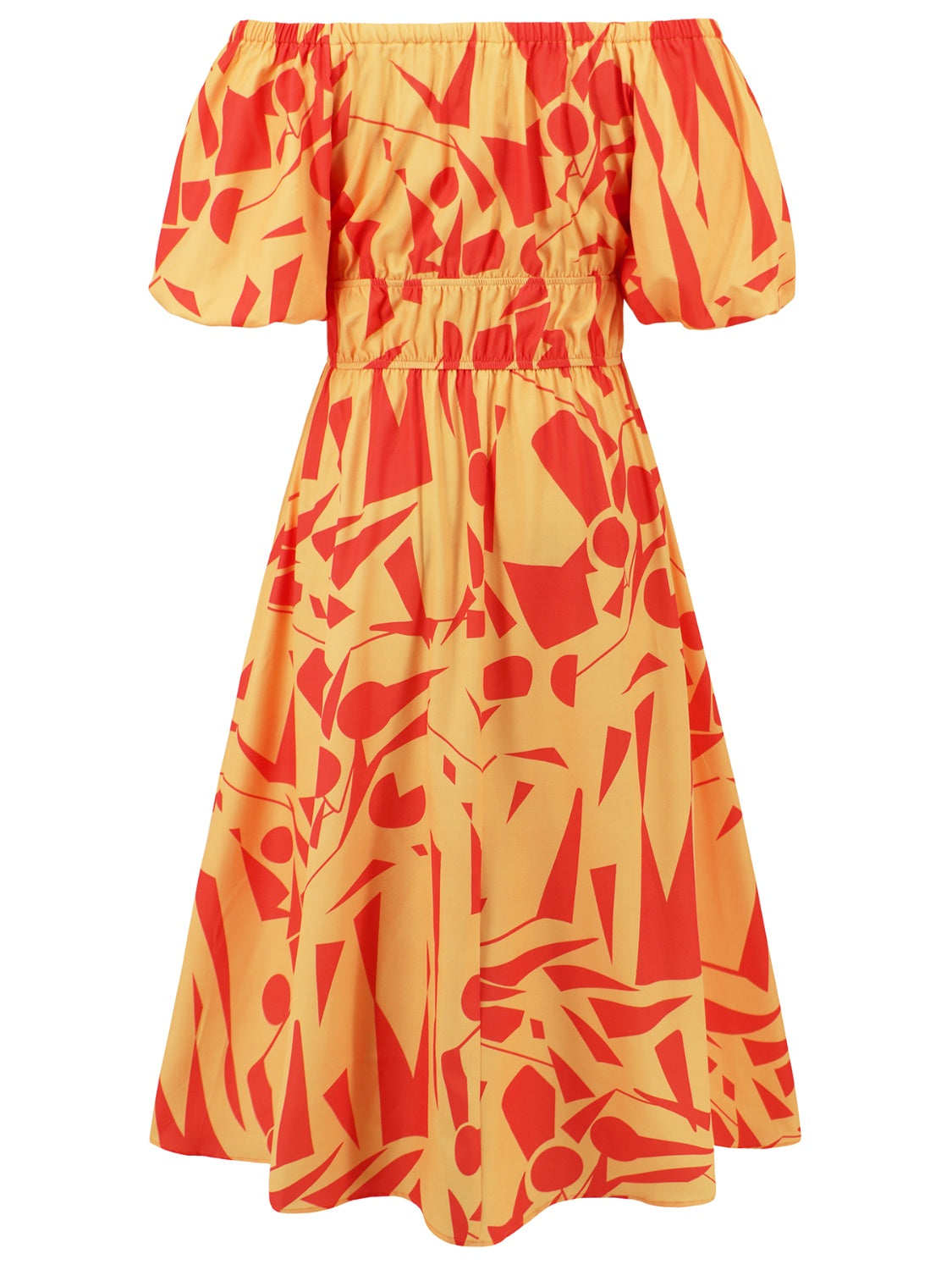 Zephariel Printed Off-Shoulder Balloon Sleeve Dress