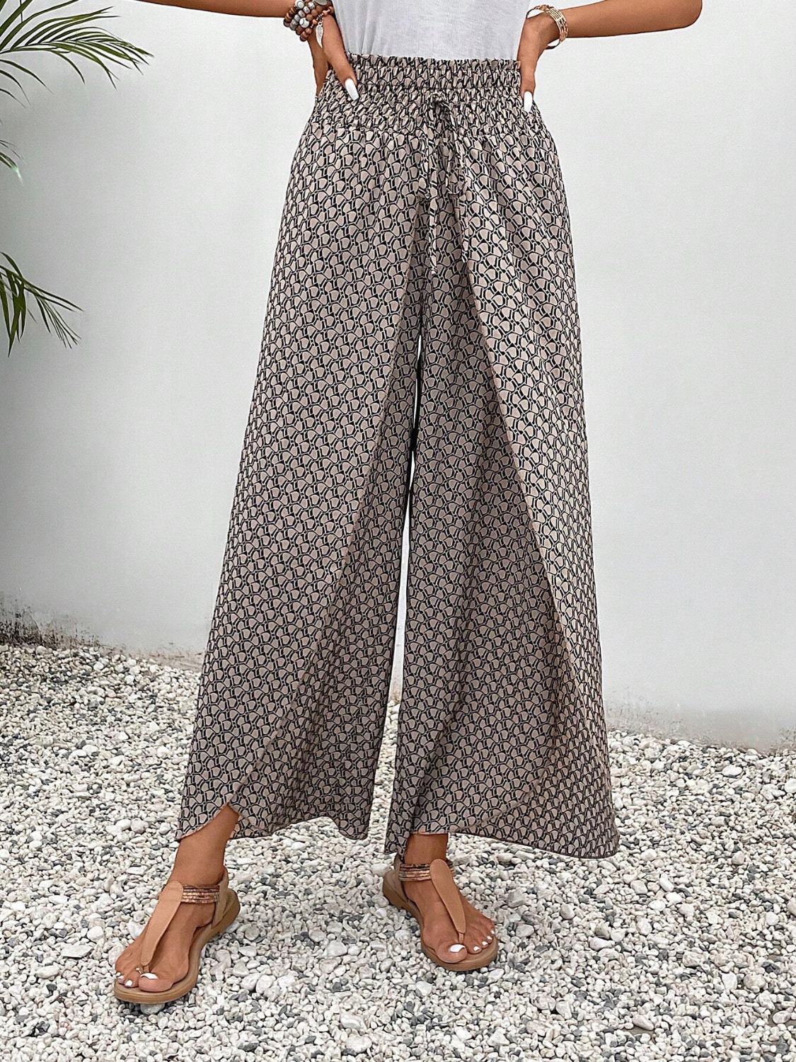 Zephariel Tied Printed Wide Leg Pants