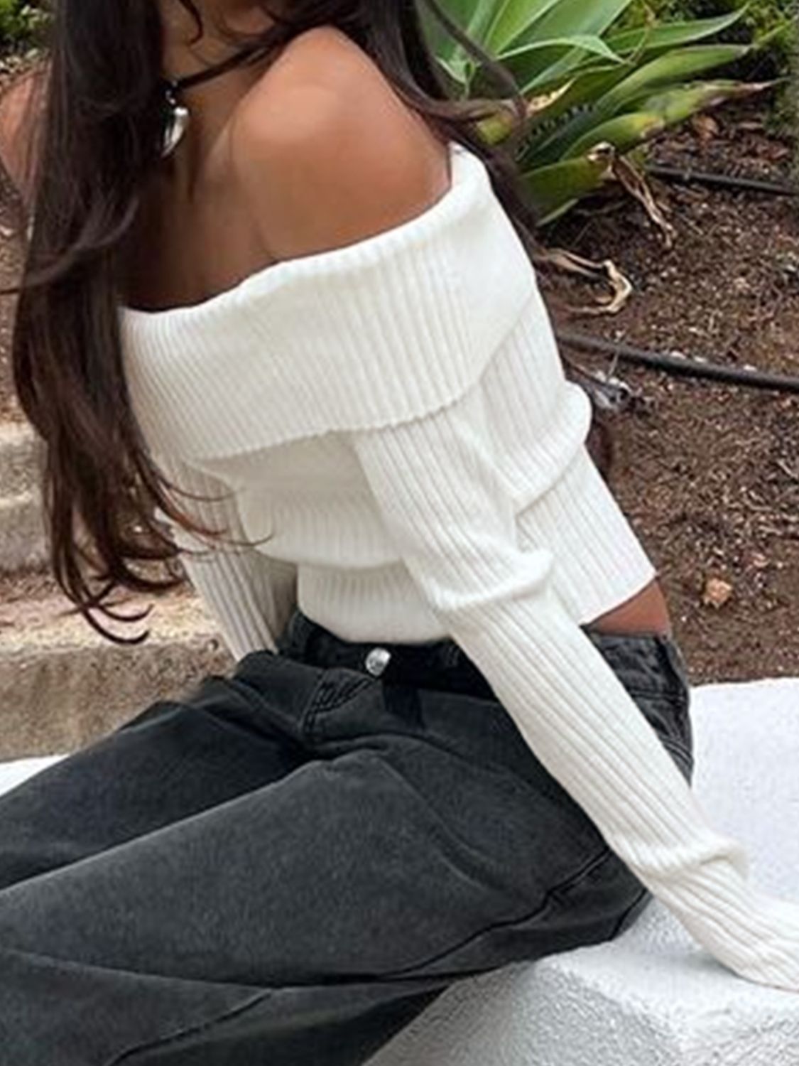 Zephariel Off Shoulder Long Sleeve Sweater