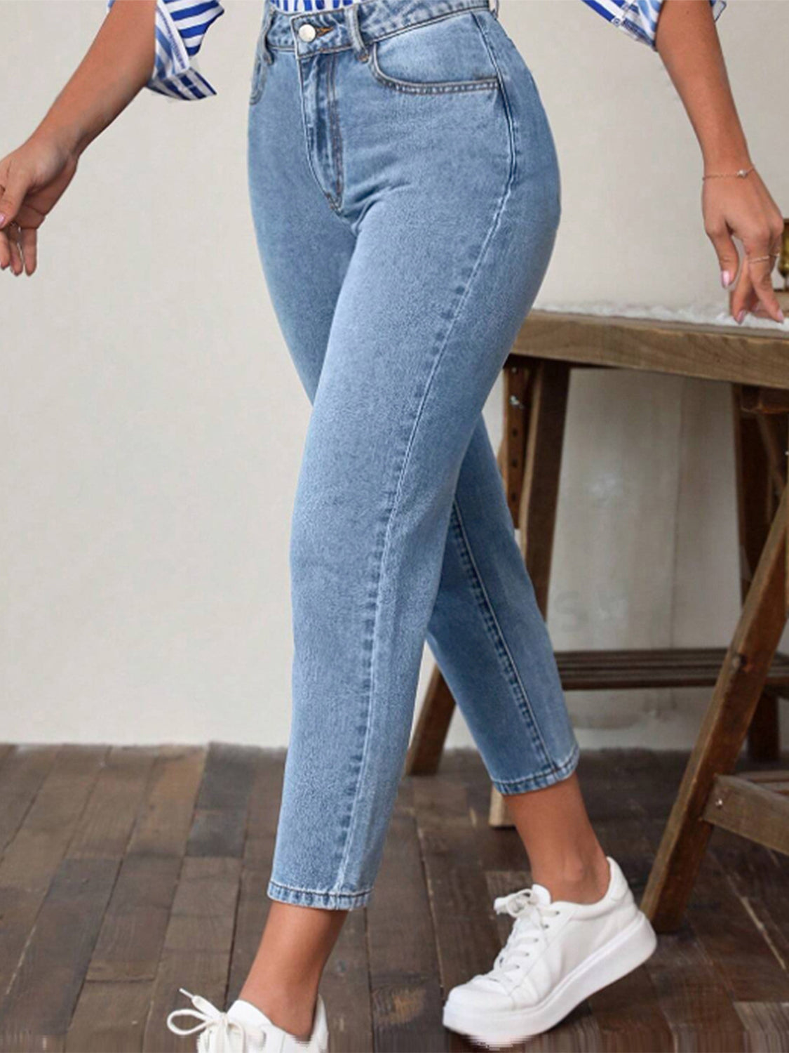 Zephariel High Waist Jeans with Pockets