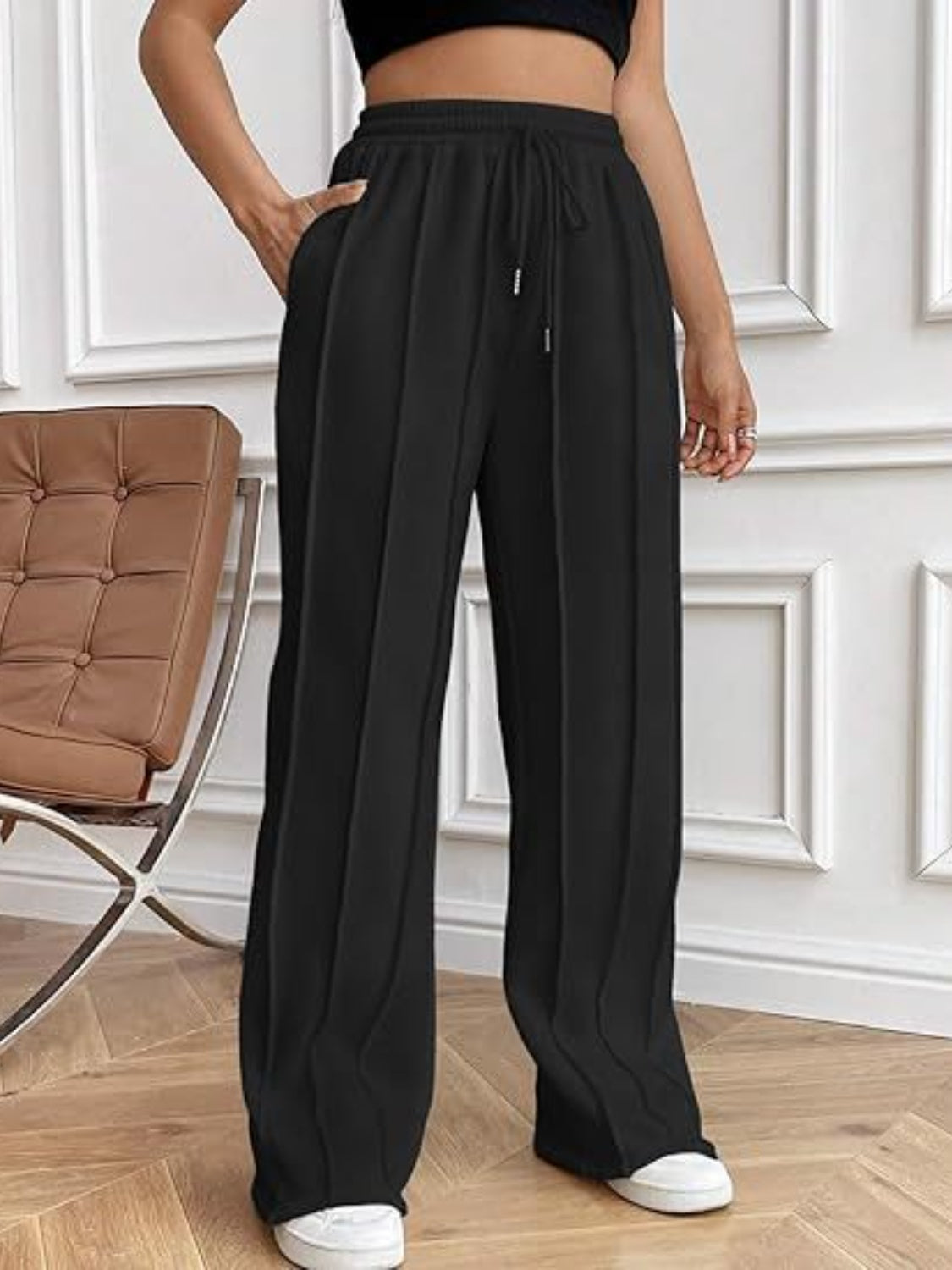 Zephariel Drawstring Wide Leg Pants with Pockets