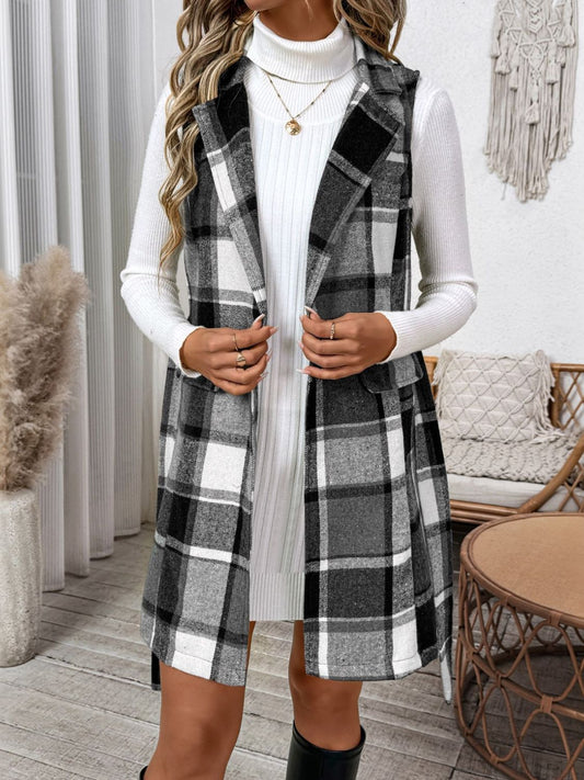 Zephariel Tied Plaid Vest Coat