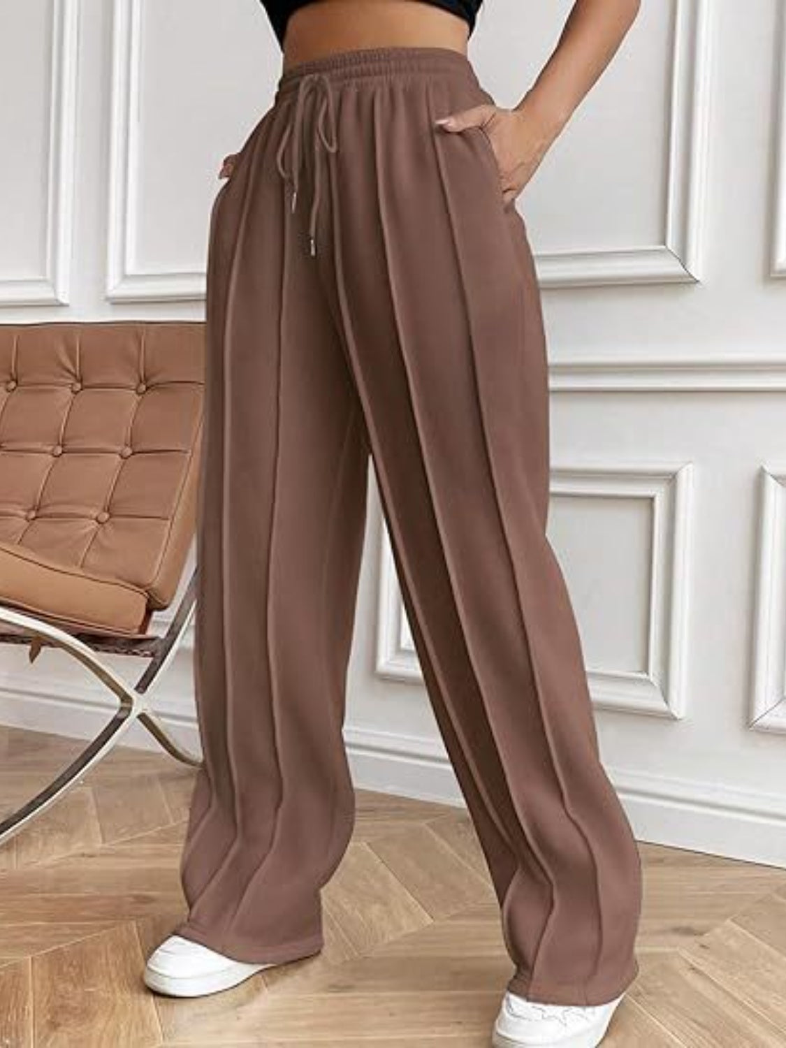 Zephariel Drawstring Wide Leg Pants with Pockets