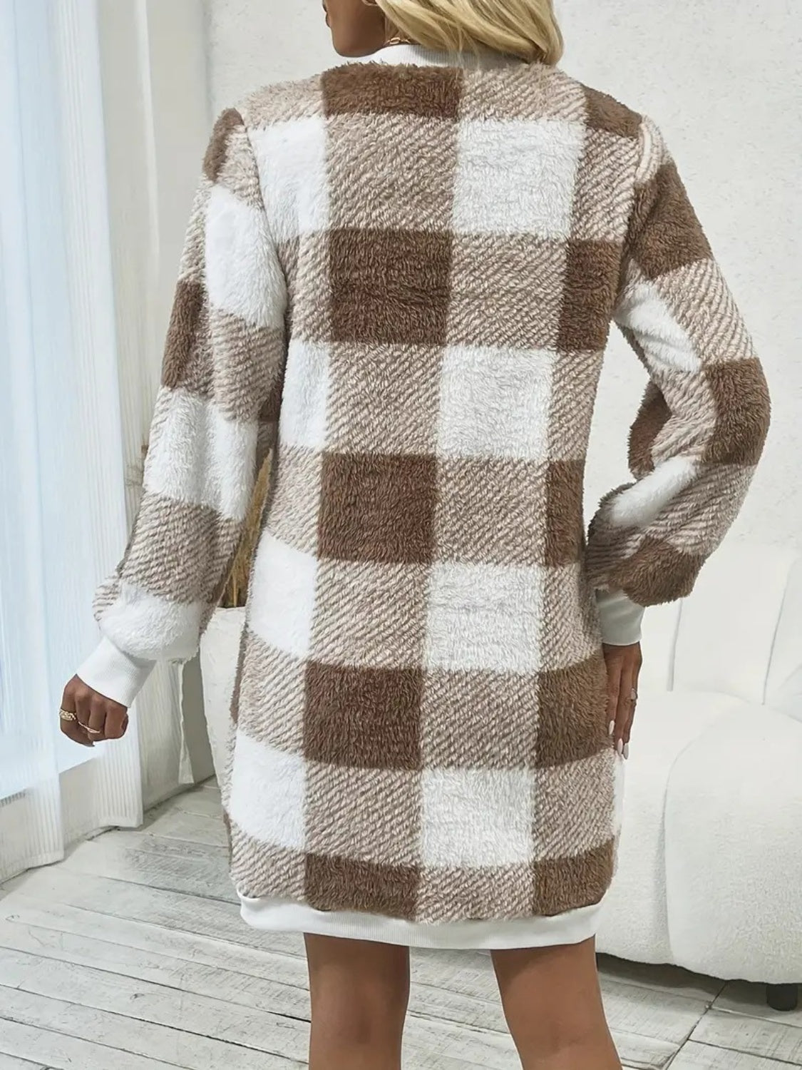 Zephariel Plaid V-Neck Long Sleeve Dress