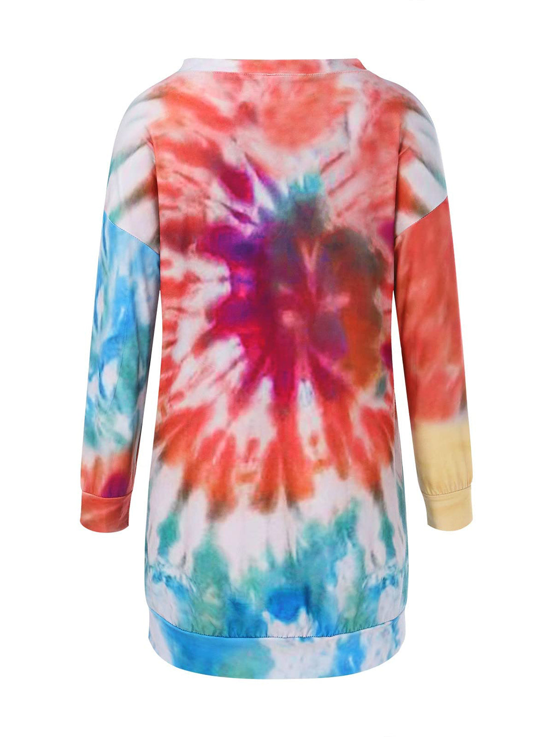 Zephariel Tie-Dye Round Neck Long Sleeve Dress