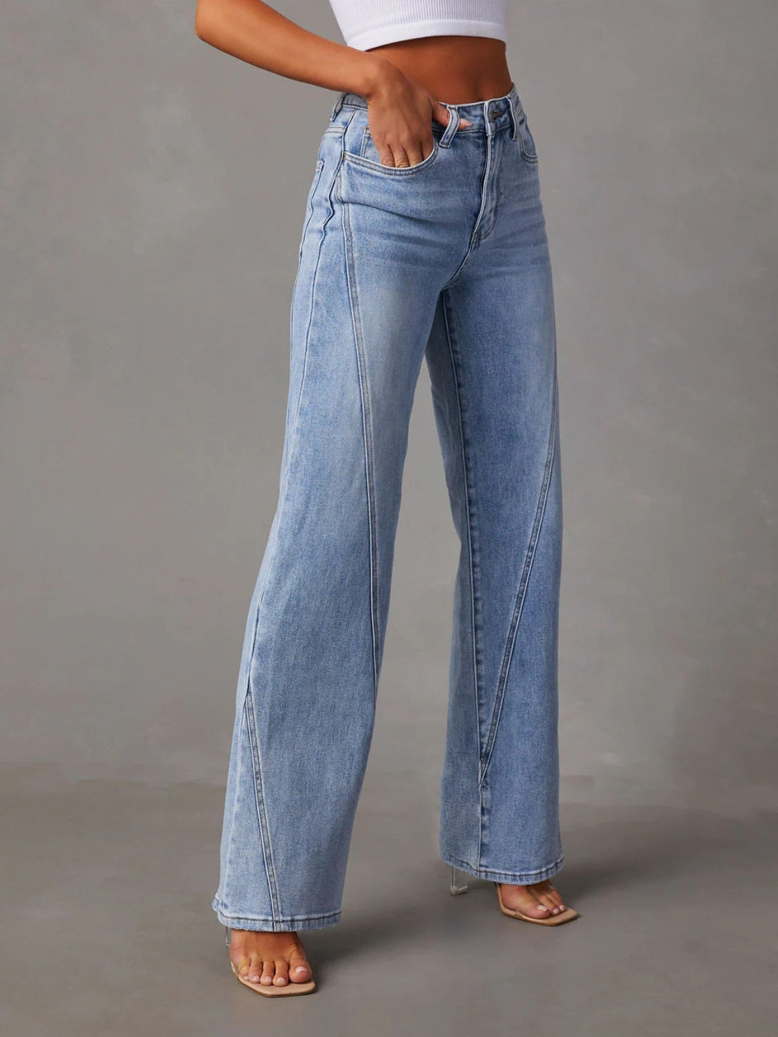 Zephariel High Waist Straight Jeans with Pockets