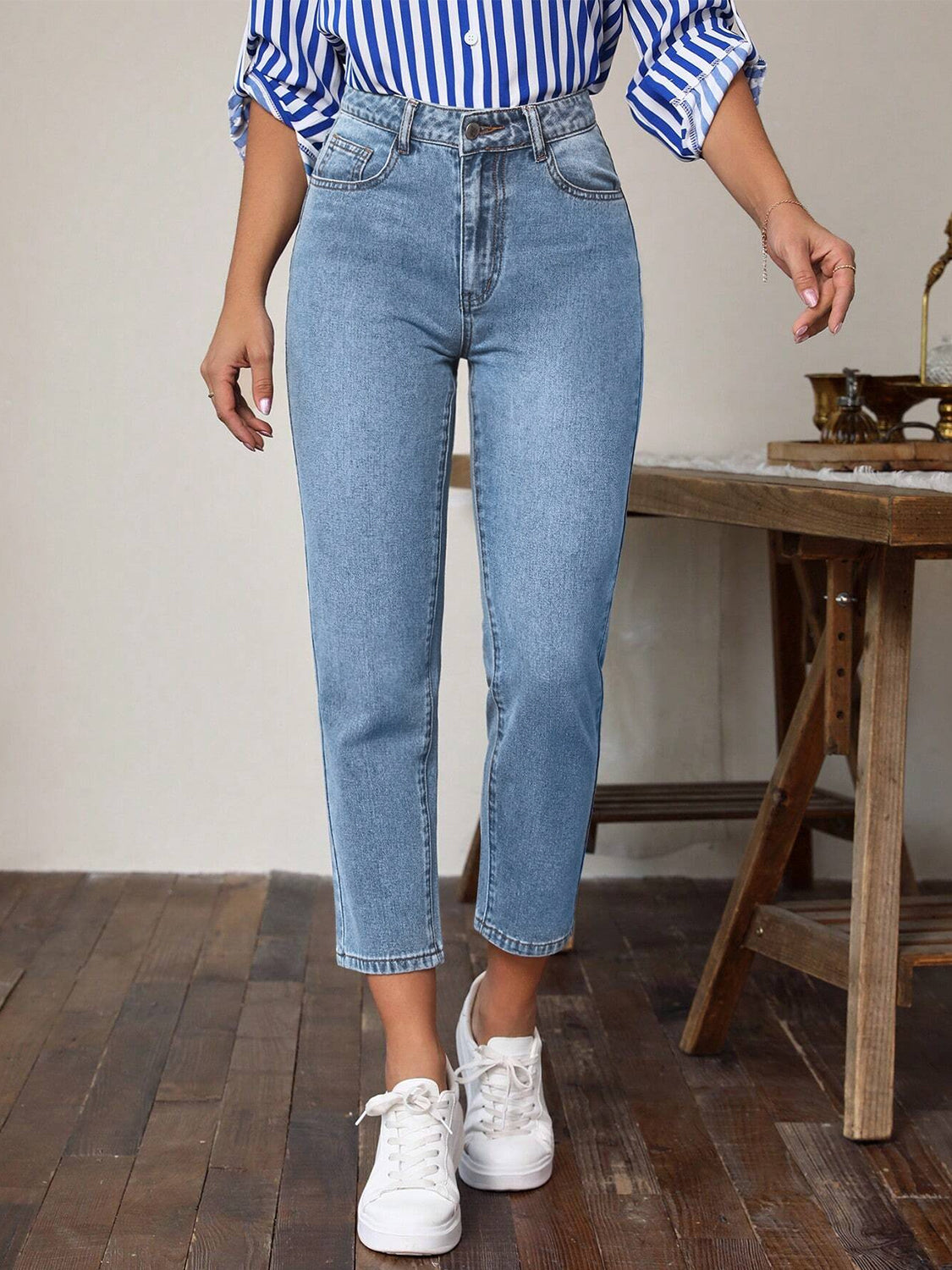 Zephariel High Waist Jeans with Pockets