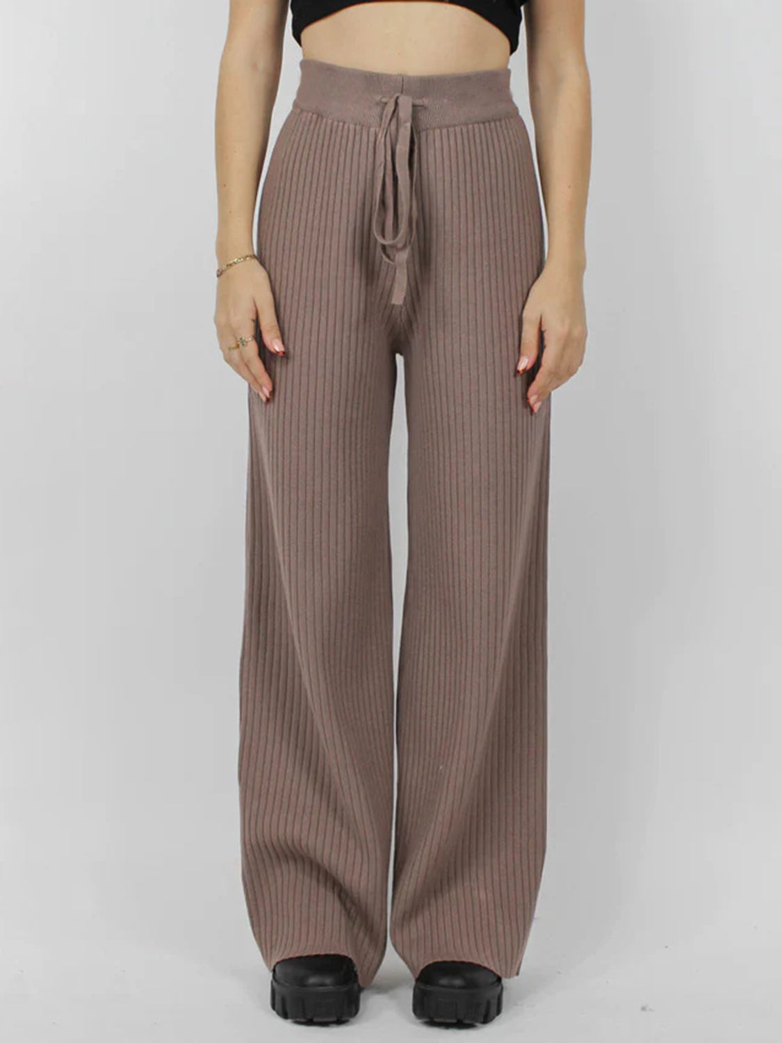 Zephariel Ribbed Wide Leg Sweater Pants