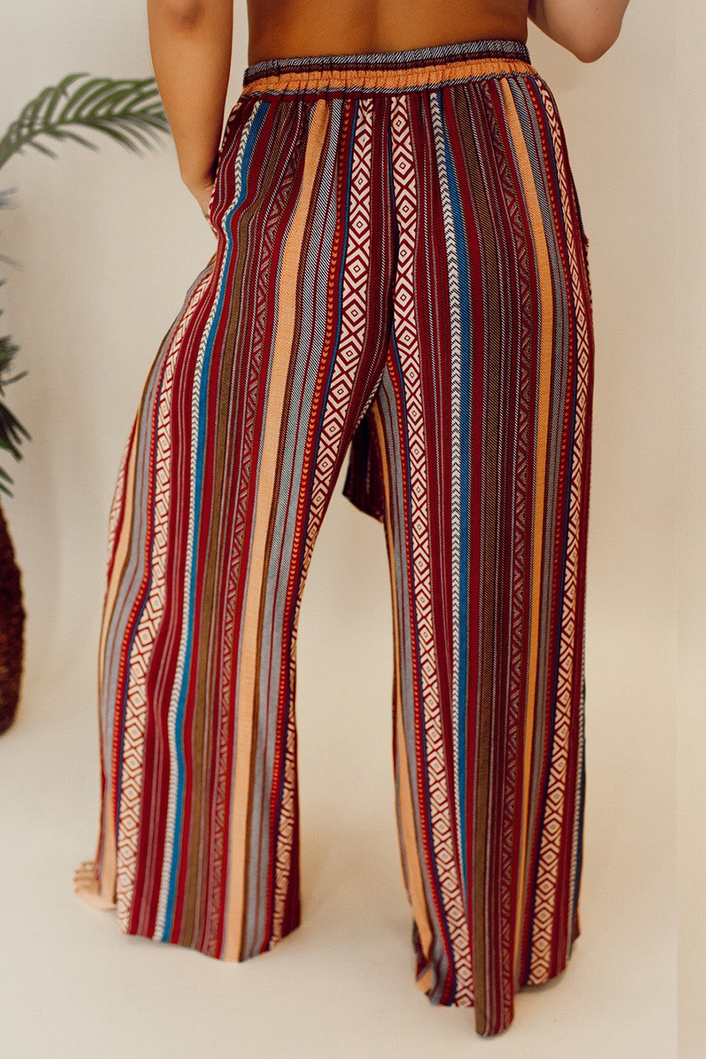 Zephariel Printed Tied Wide Leg Pants