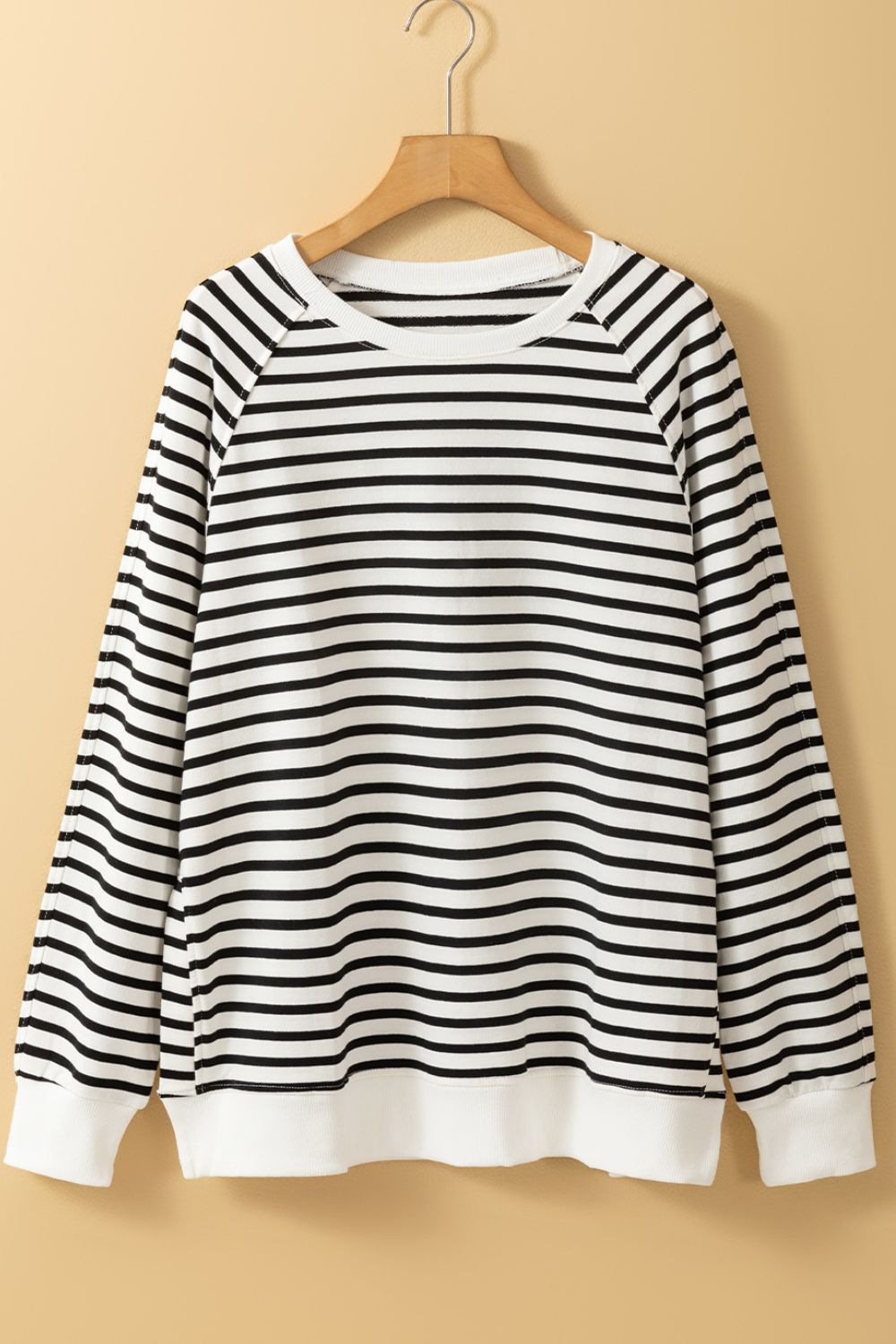 Zephariel Side Slit Stripe Raglan Sleeve Sweatshirt