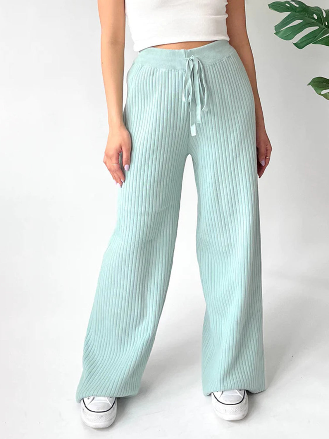 Zephariel Ribbed Wide Leg Sweater Pants