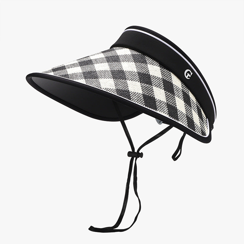 Zephariel Plaid Natural Grass Adjustable Sun Hat