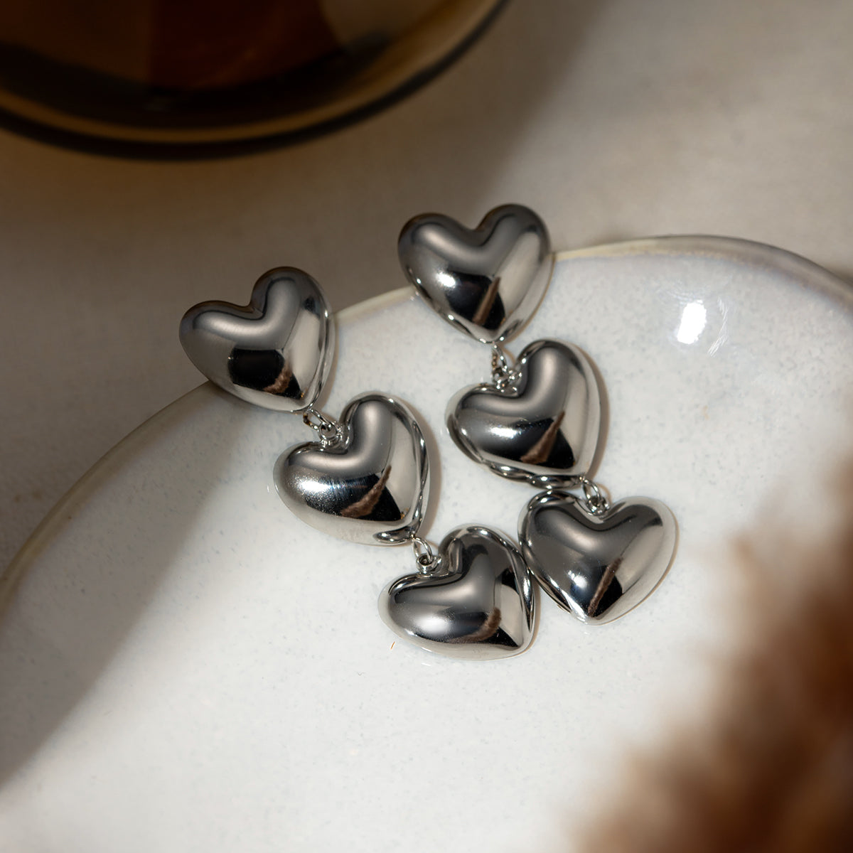 Zephariel Stainless Steel Heart Earrings