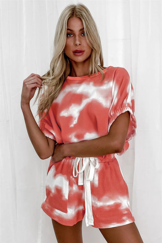 Zephariel Tie-Dye Round Neck Top and Shorts Set