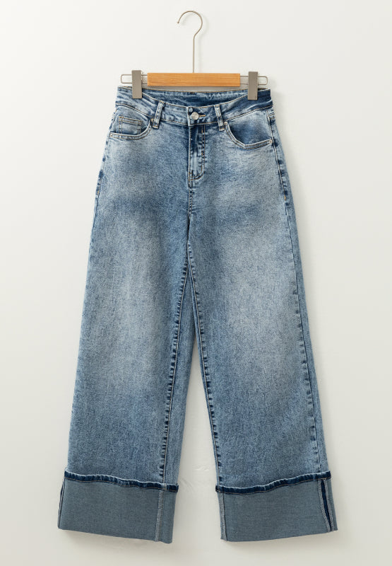 Zephariel Washed Wide Leg Jeans with Pockets