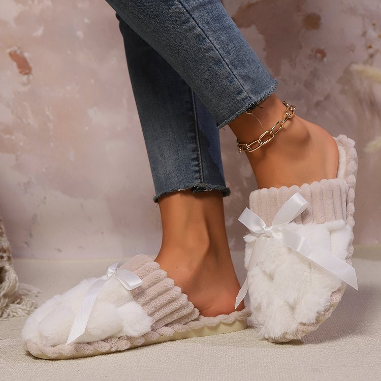 Zephariel Bow Trim Contrast Slippers