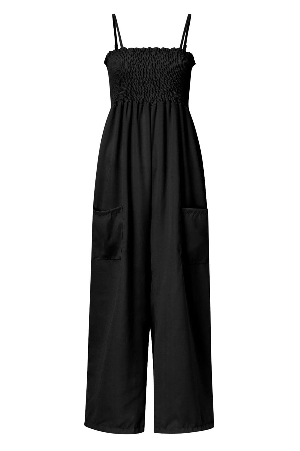 Zephariel Smocked Spaghetti Strap Wide Leg Jumpsuit