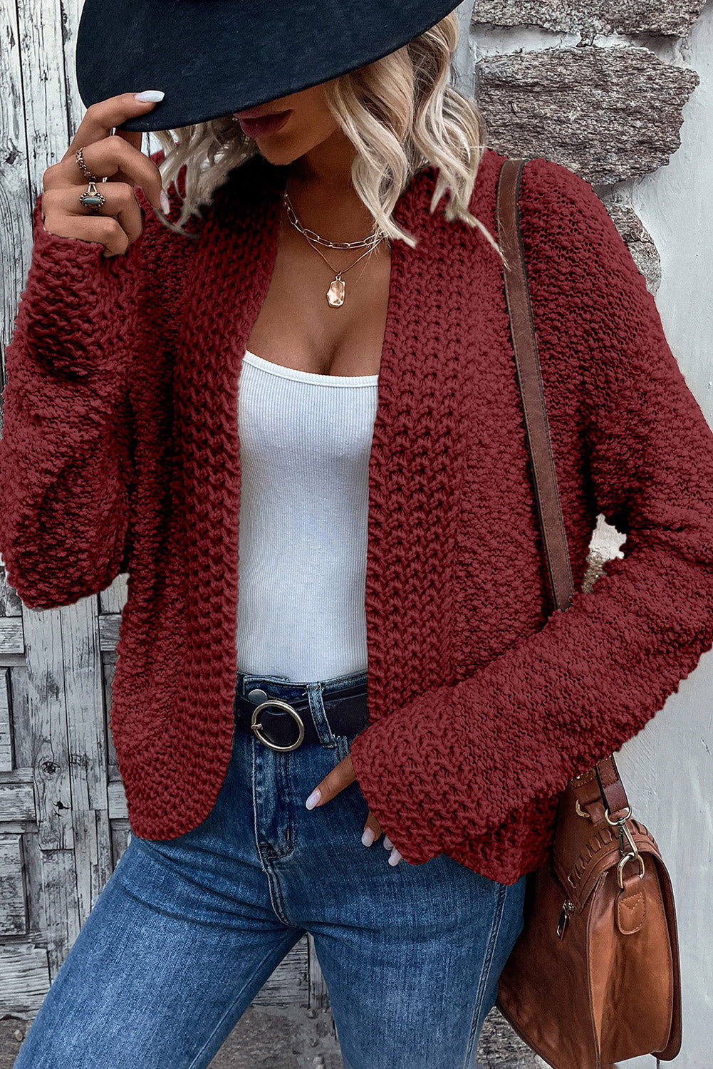 Zephariel Solid Color Open Front Cardigan