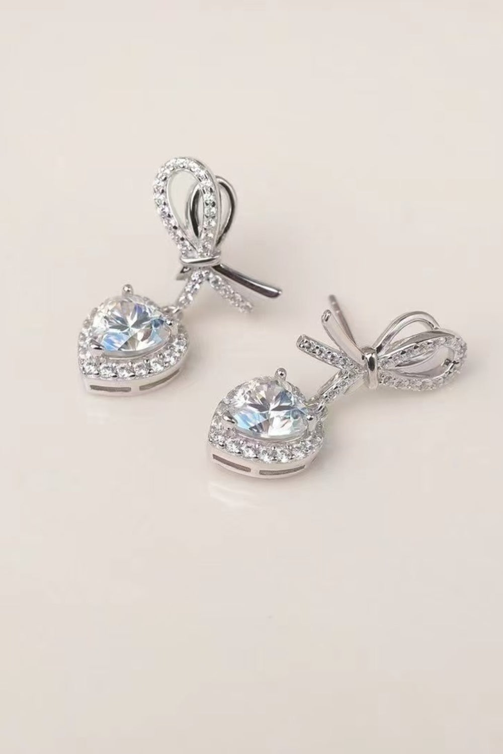 Zephariel 2 Carat Moissanite 925 Sterling Silver Heart Earrings