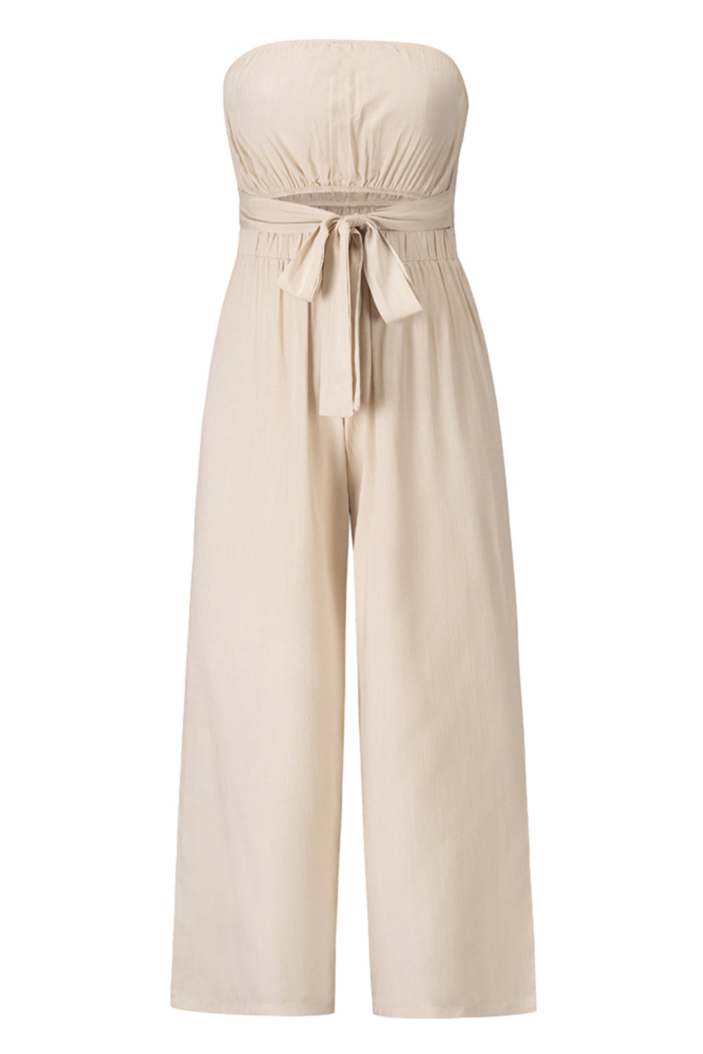 Zephariel Tied Cutout Tube Wide Leg Jumpsuit