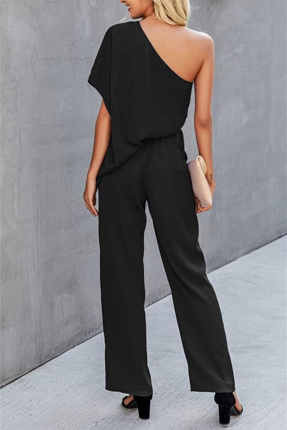 Zephariel Single Shoulder Short Sleeve Jumpsuit