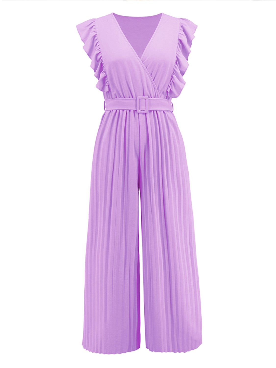 Zephariel Ruffled Surplice Cap Sleeve Jumpsuit