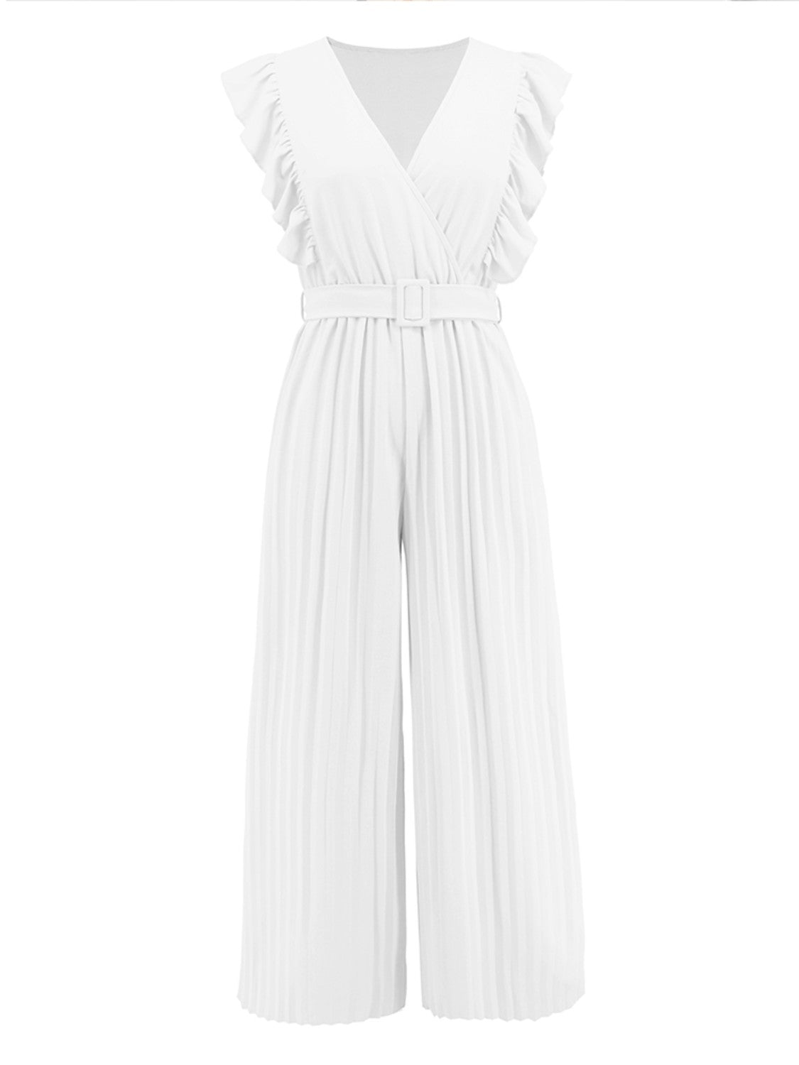 Zephariel Ruffled Surplice Cap Sleeve Jumpsuit